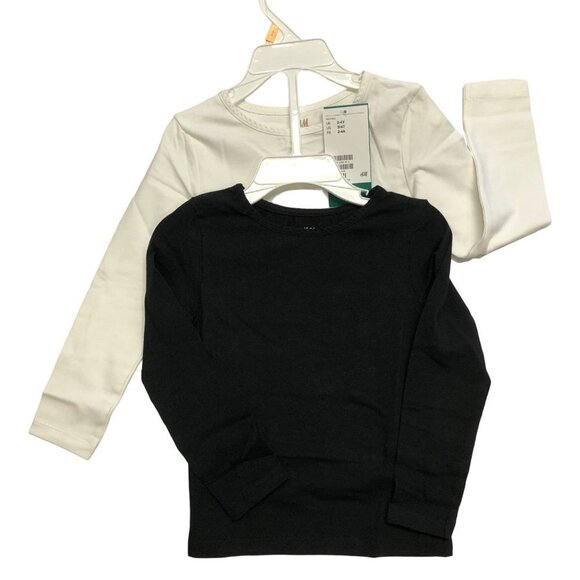 H & M GIRLS SETS OF4 LONG SLEEVES TEE SIZE 3T-4T NEW WITH TAG - Picture 2 of 6